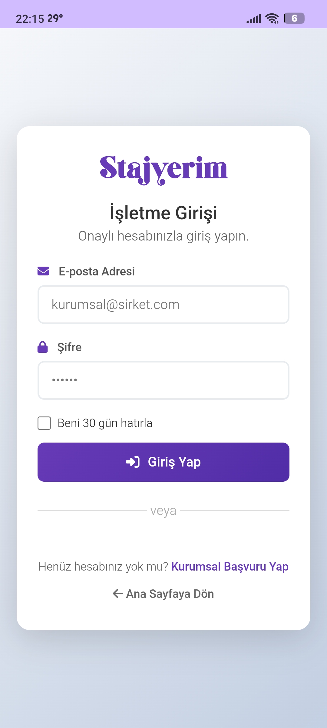 Stajyerim ekran görüntüsü 2