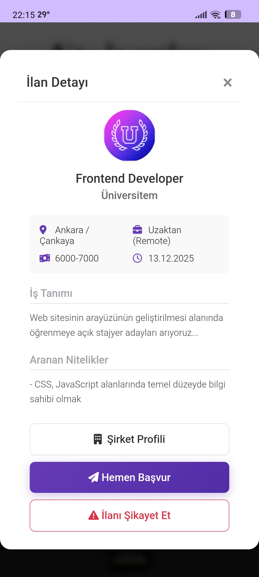 Stajyerim ekran görüntüsü 4