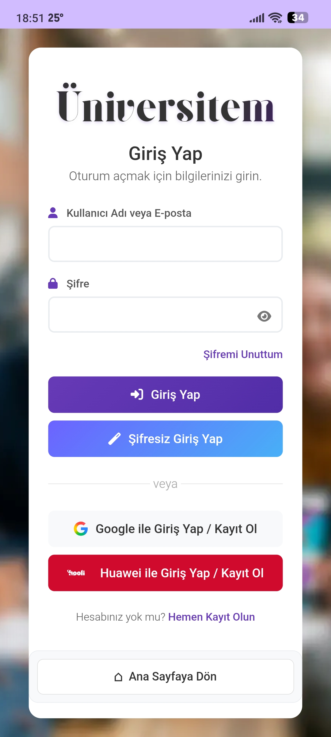 Üniversitem ekran görüntüsü 4