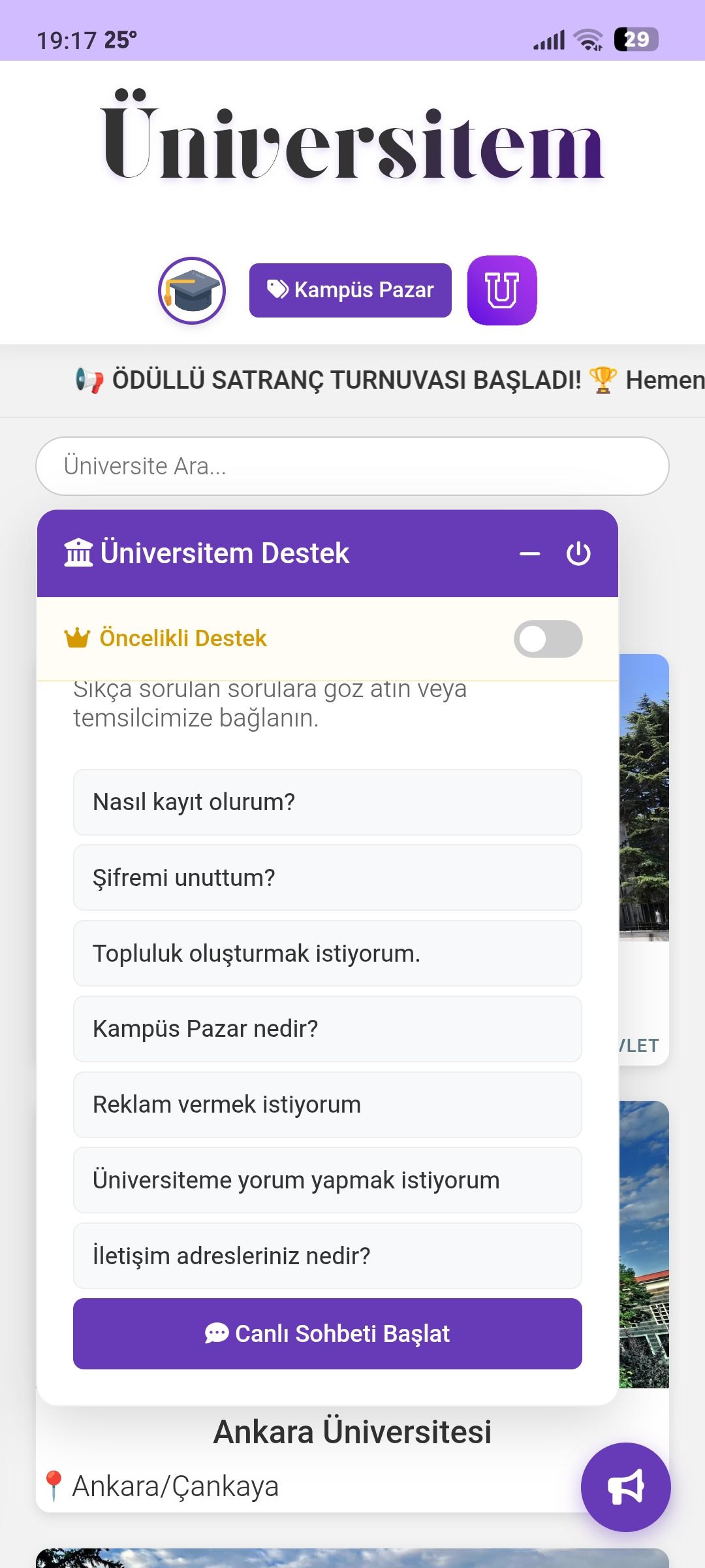 Üniversitem ekran görüntüsü 4